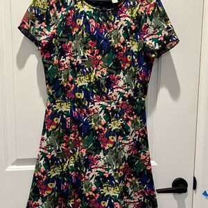 448 J Crew Women’s Cap Sleeve Floral Print Dress Size S
